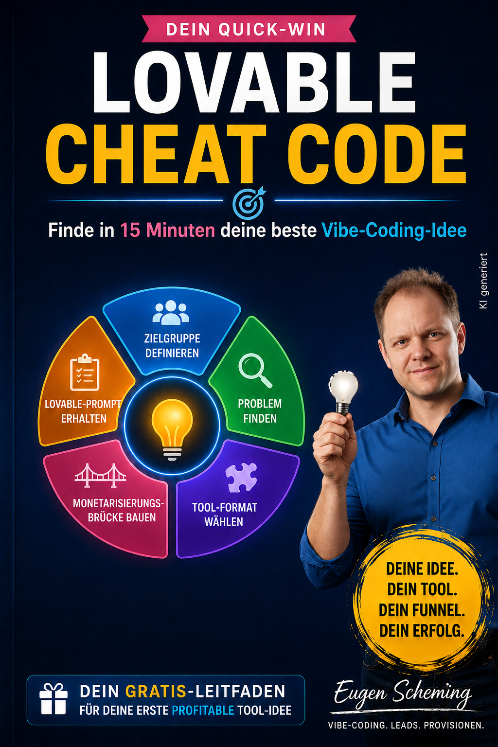 Werbemittel Grafik 1: Lovable Cheat Code – Finde in 15 Minuten deine beste Vibe-Coding-Idee